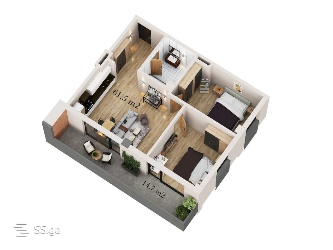 3 Room Flat For Sale view 1
