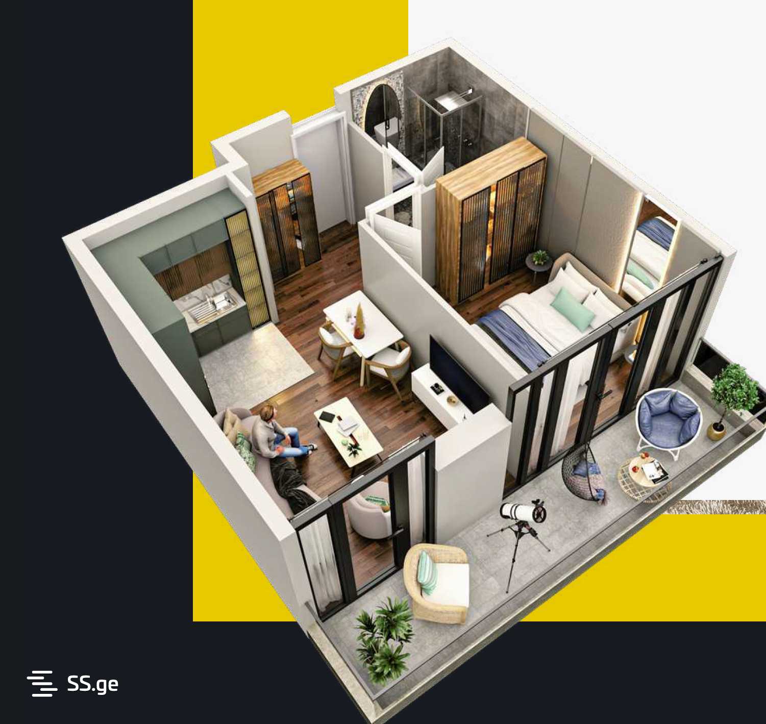 2 Room Flat For Sale view 2