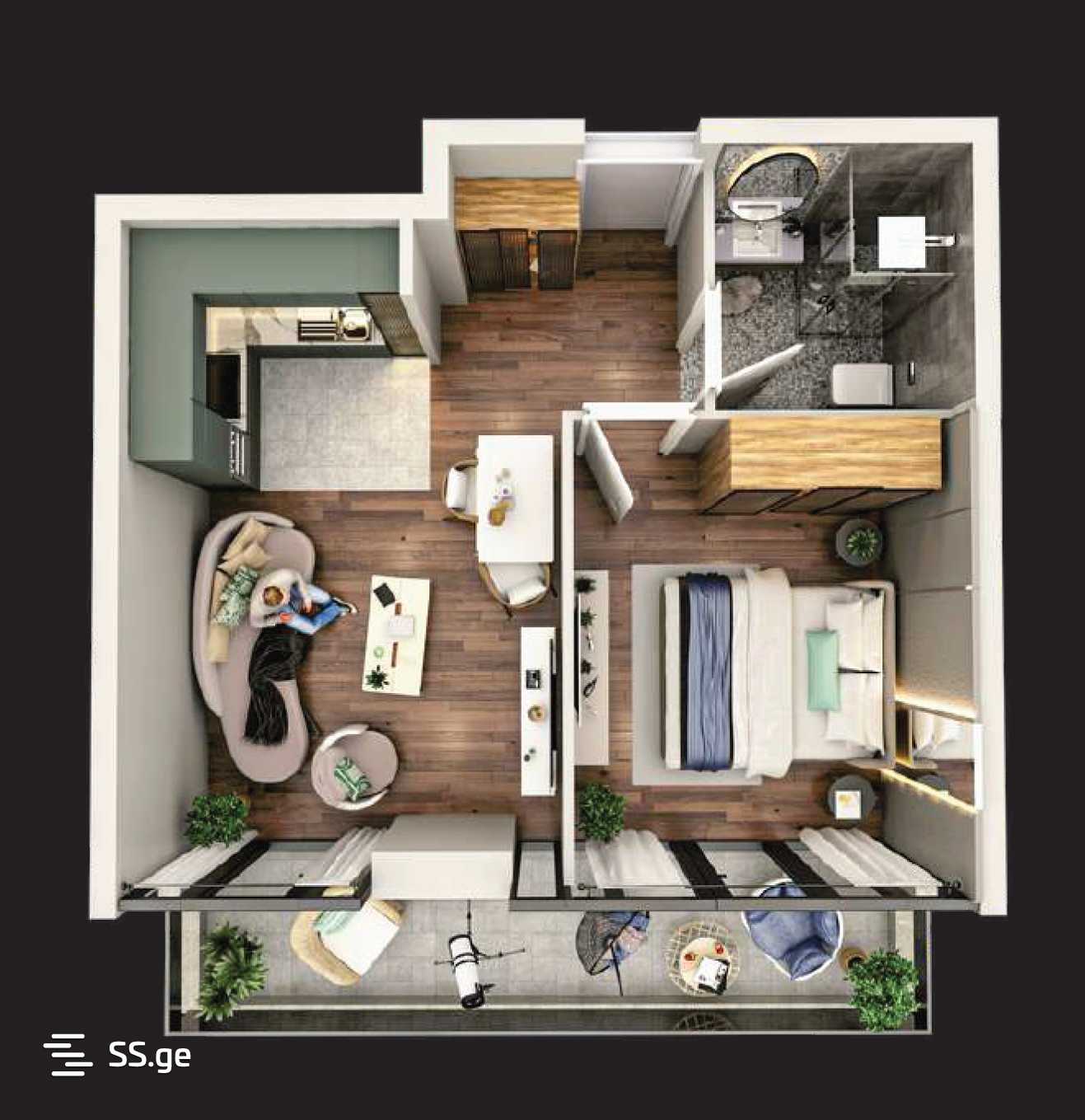 2 Room Flat For Sale view 1
