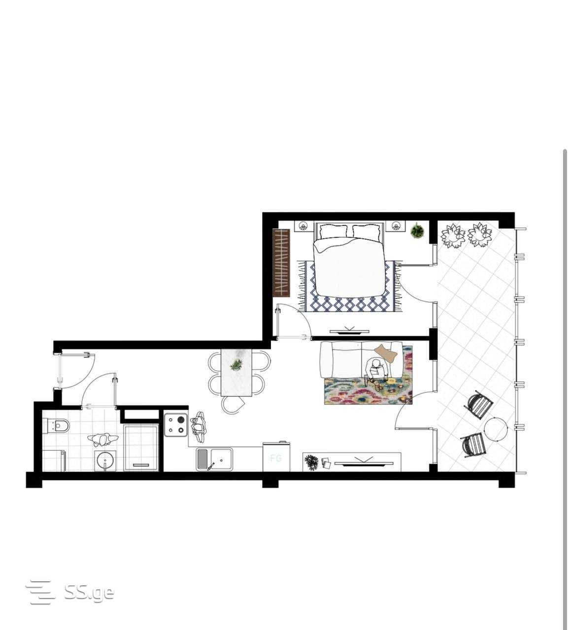 2 Room Flat For Sale view 1