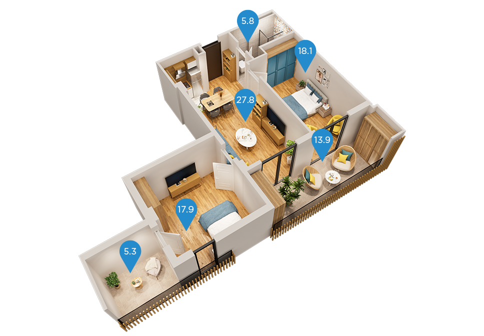 Продажа 3-комната Квартира view 1