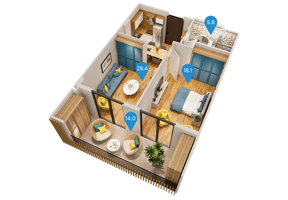 2 Room Flat For Sale view 1
