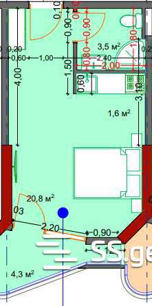 1 room Flat For Sale. Batumi - Aanzicht 4