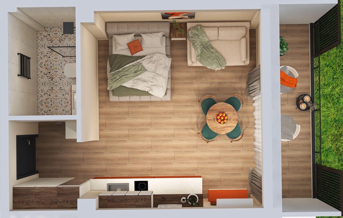 1 Room Flat For Sale view 1