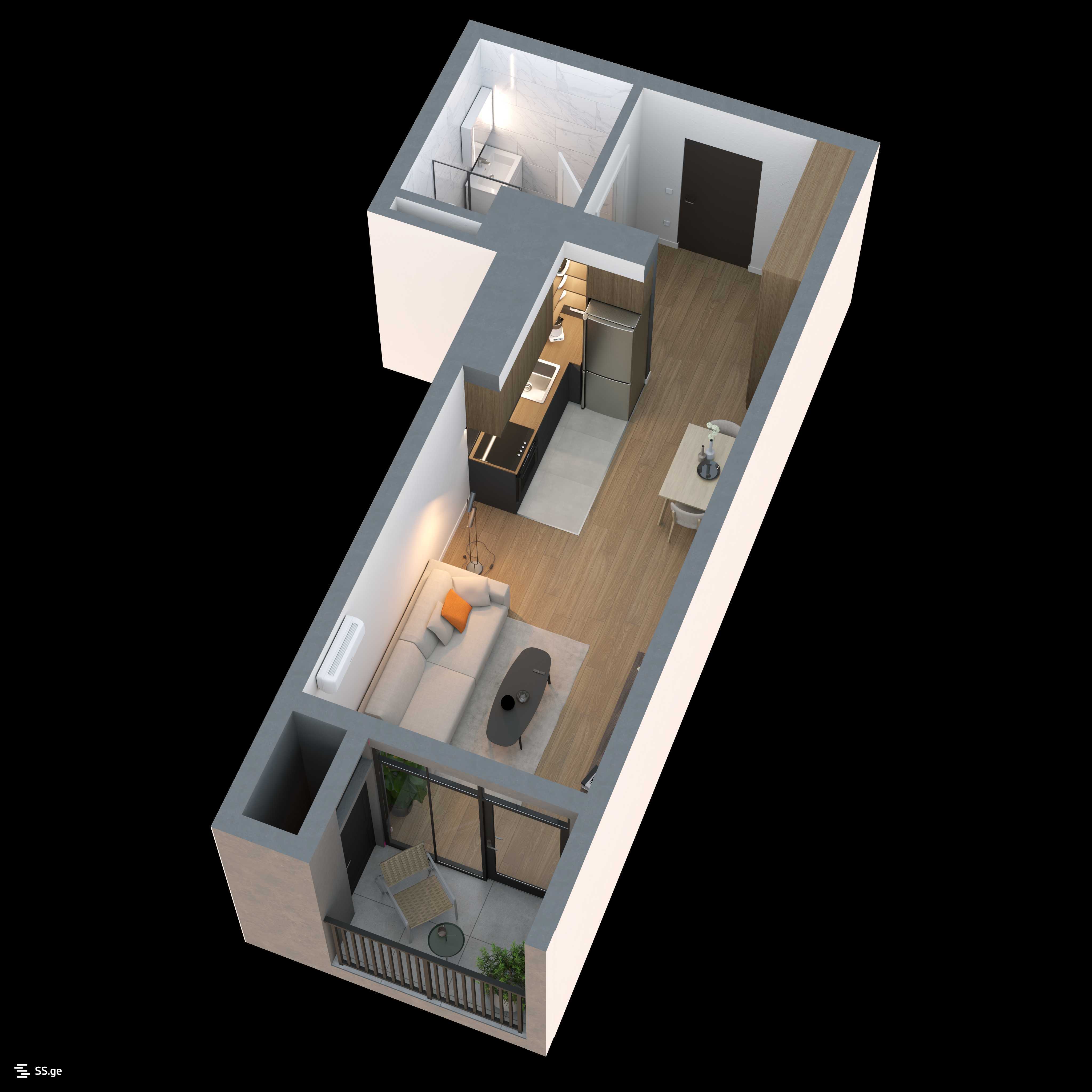 1 Room Flat For Sale view 1