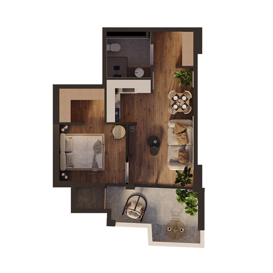 2 Room Flat For Sale view 2