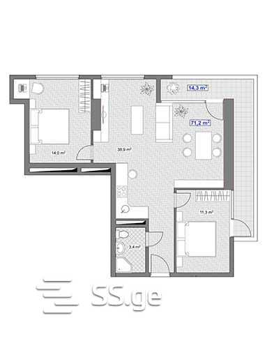 3 room Flat For Sale. Batumi - Widok 4