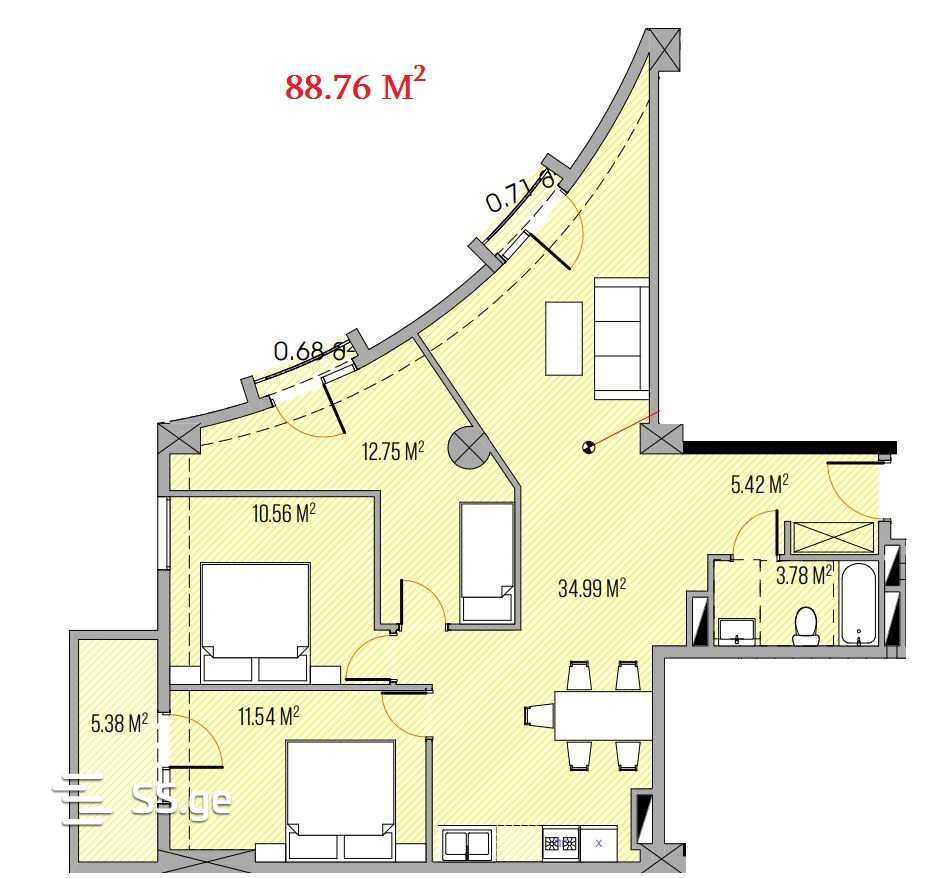 4 room Flat For Sale. Varketili - Ansicht 5