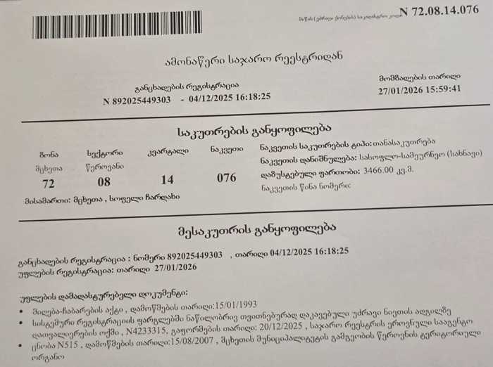 Land For Sale. Chardakhi