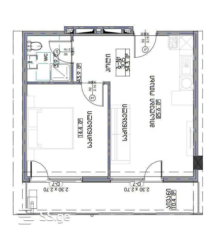 2 room Flat For Sale. Varketili - Widok 2