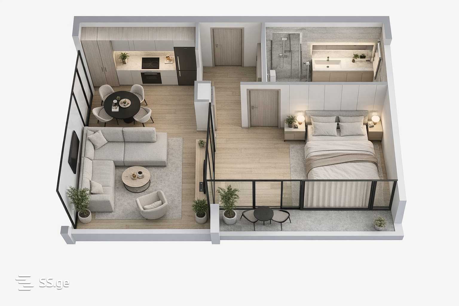 For Sale 2 Room Apartment Kutaisshi view 12
