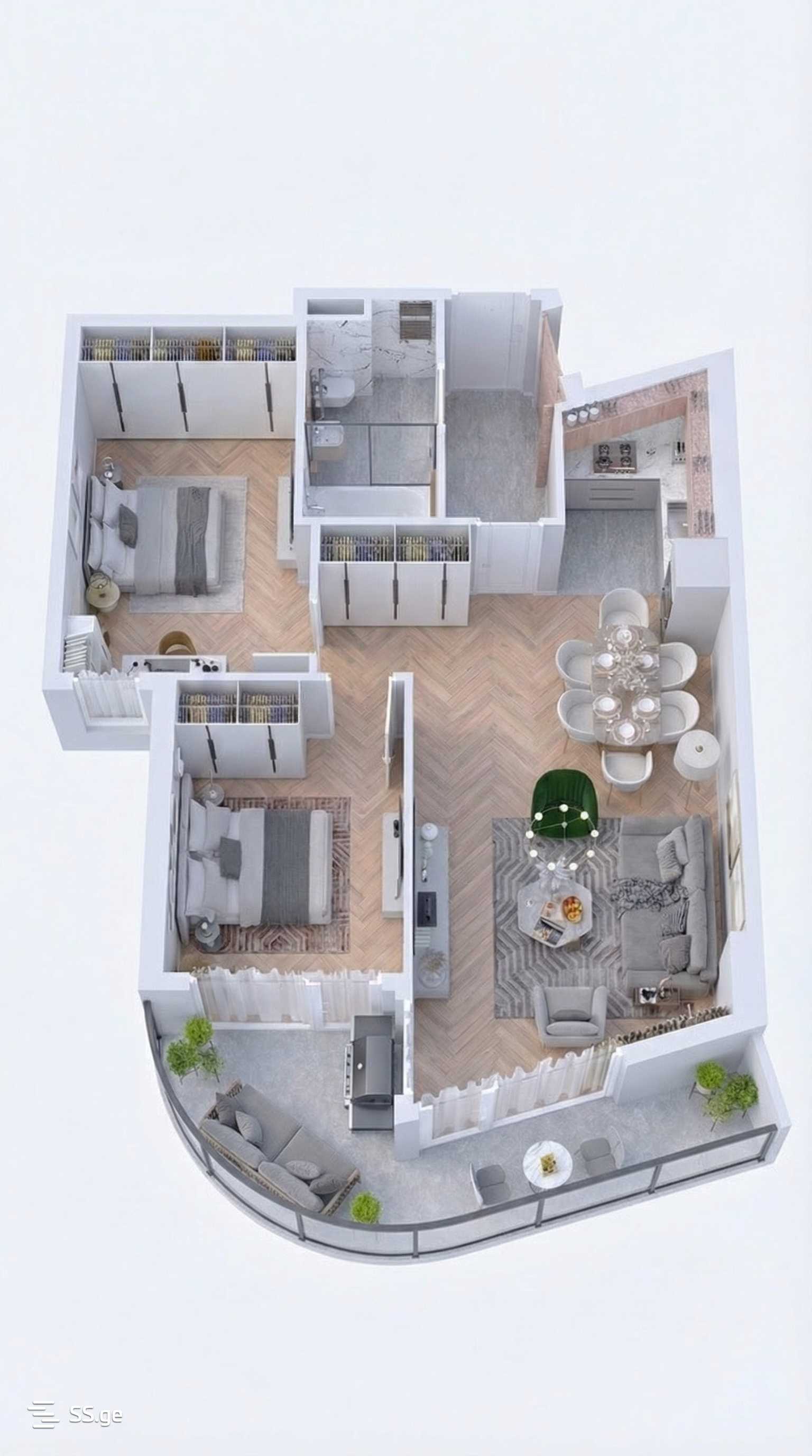 3 room Flat For Sale. Batumi - Ansicht 3