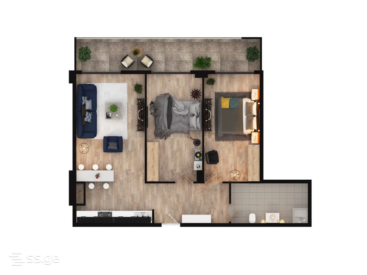 3 room Flat For Sale. Nutsubidze plateau - Widok 3