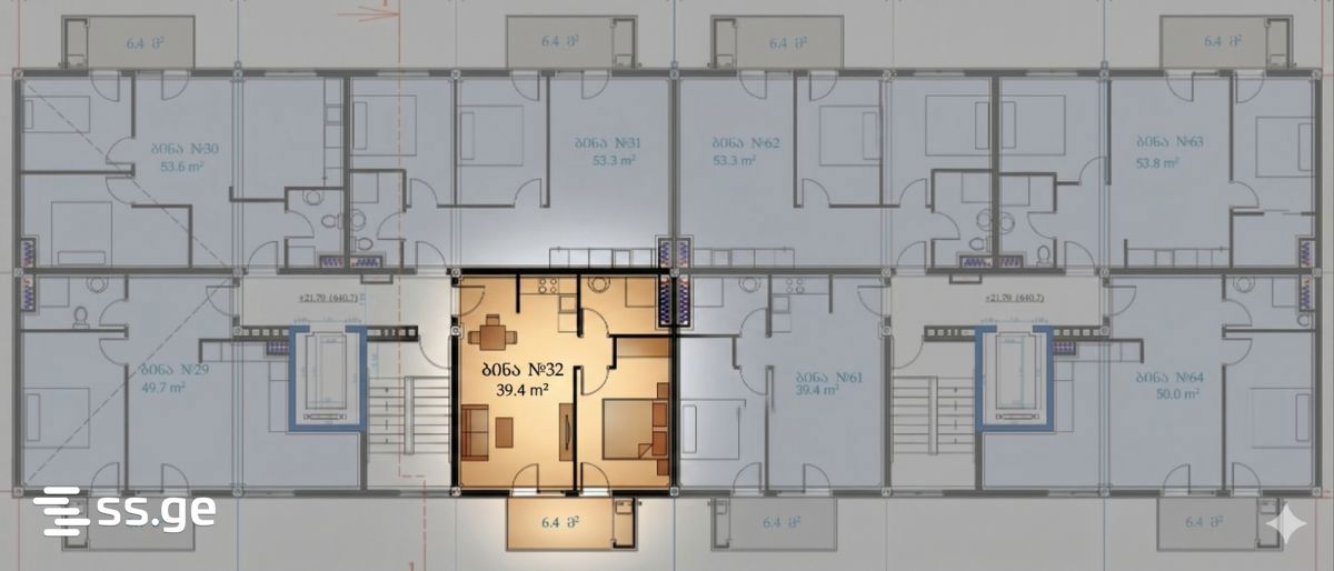 2 room Flat For Sale. Samgori - Vista 3