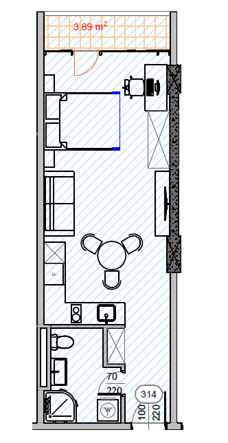 1 Room Flat For Sale view 1