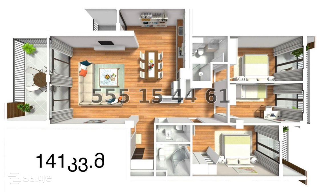 4 room Flat For Sale. Vake – pohled 2