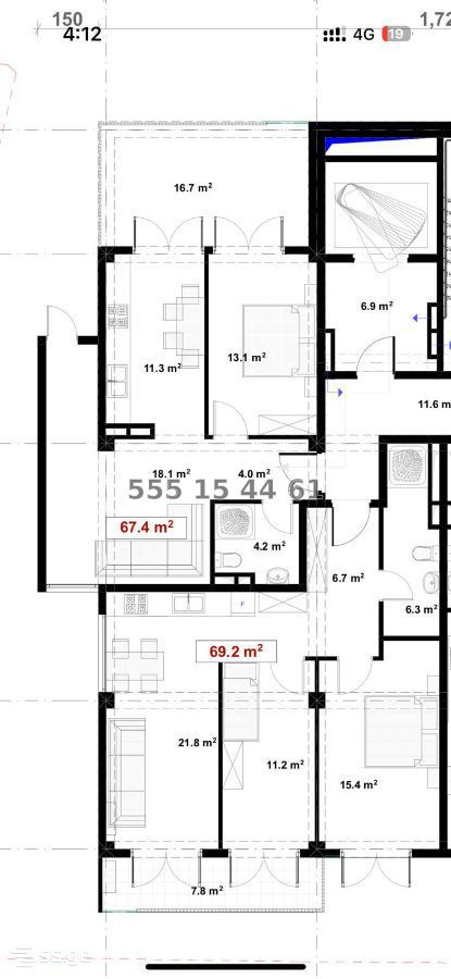 4 room Flat For Sale. Vake – pohled 6