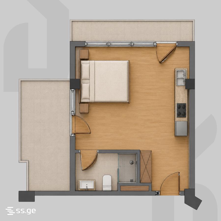 1 Room Flat For Sale view 3