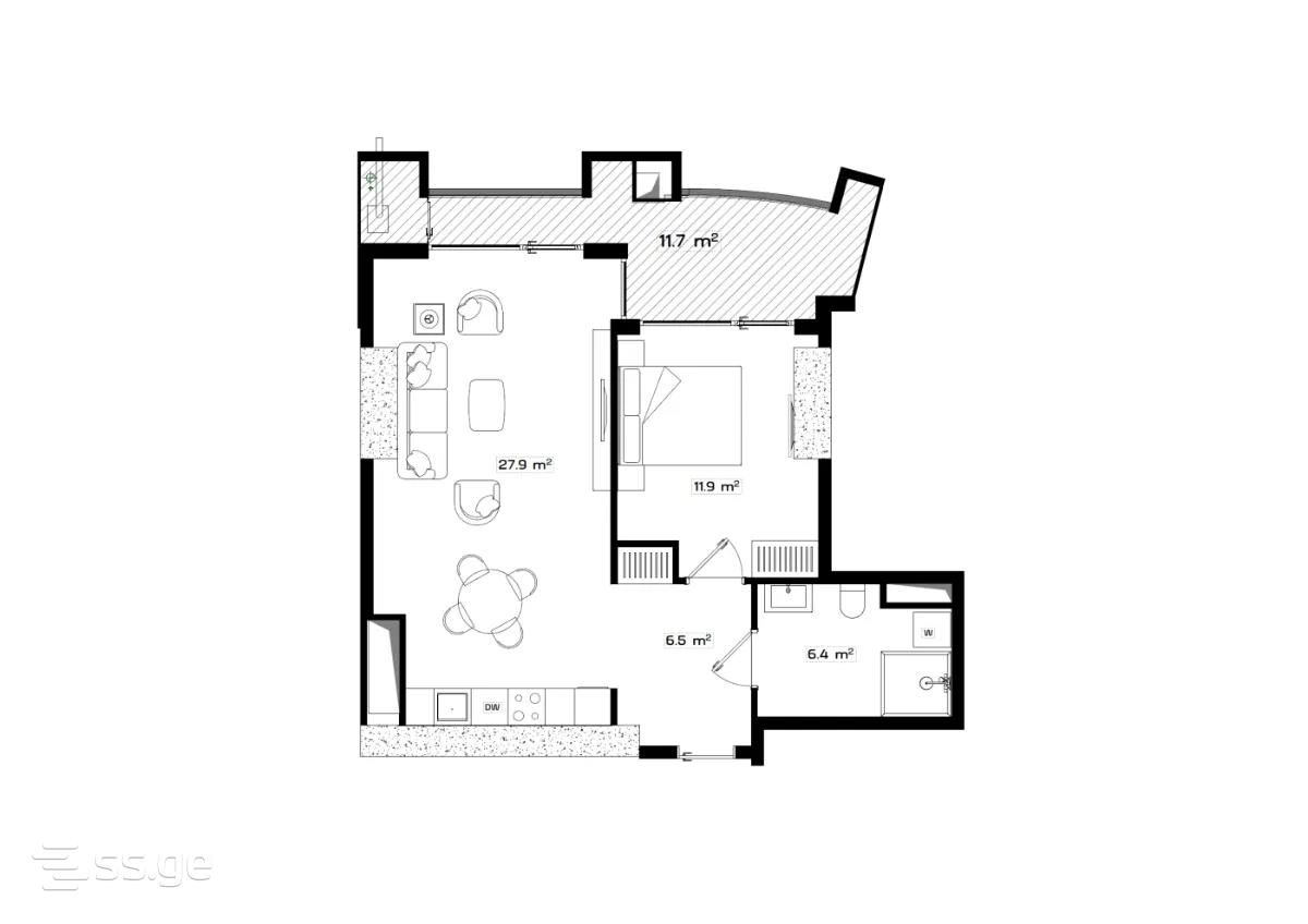 2 room Flat For Sale. Ortachala - Widok 2