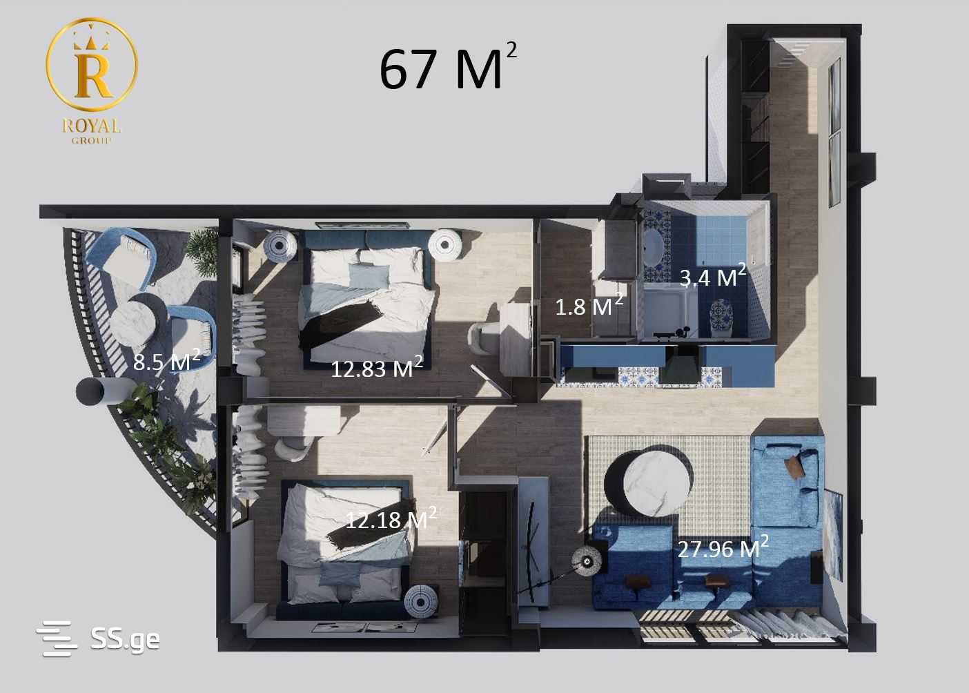 3 Room Flat For Sale view 1