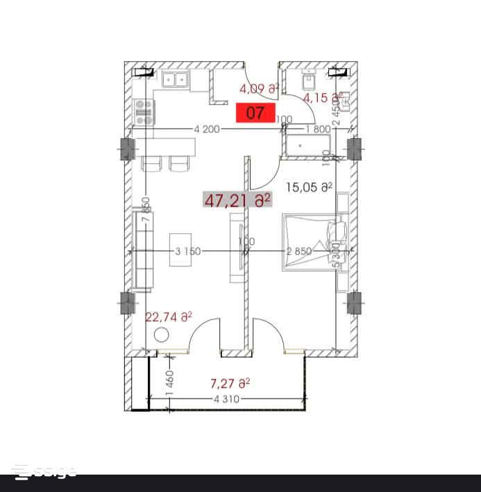 2 room Flat For Sale. Digomi - Widok 6