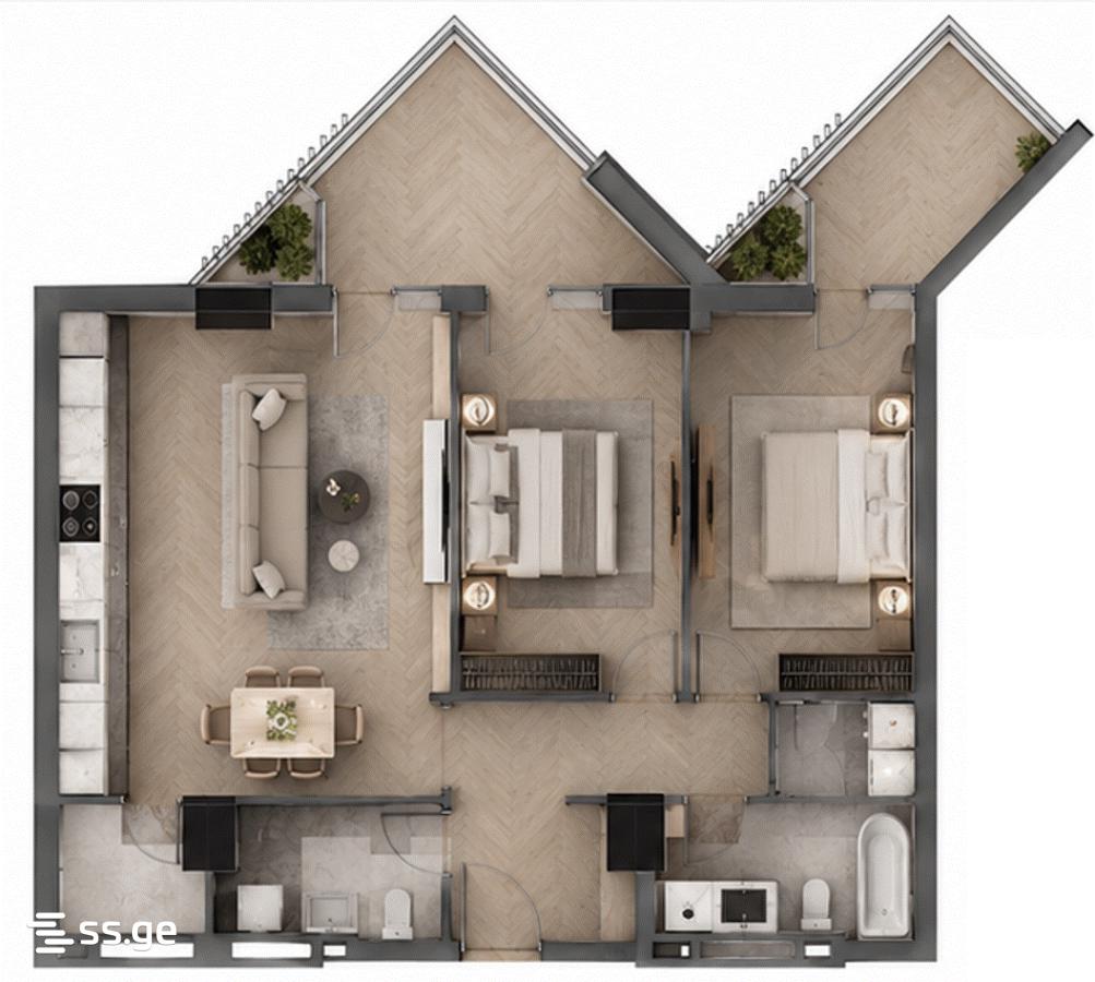 3 room Flat For Sale. Saburtalo - Vista 2