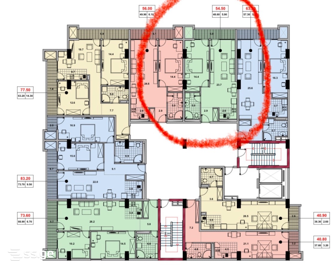 2 room Flat For Sale. Didi digomi - Aanzicht 3