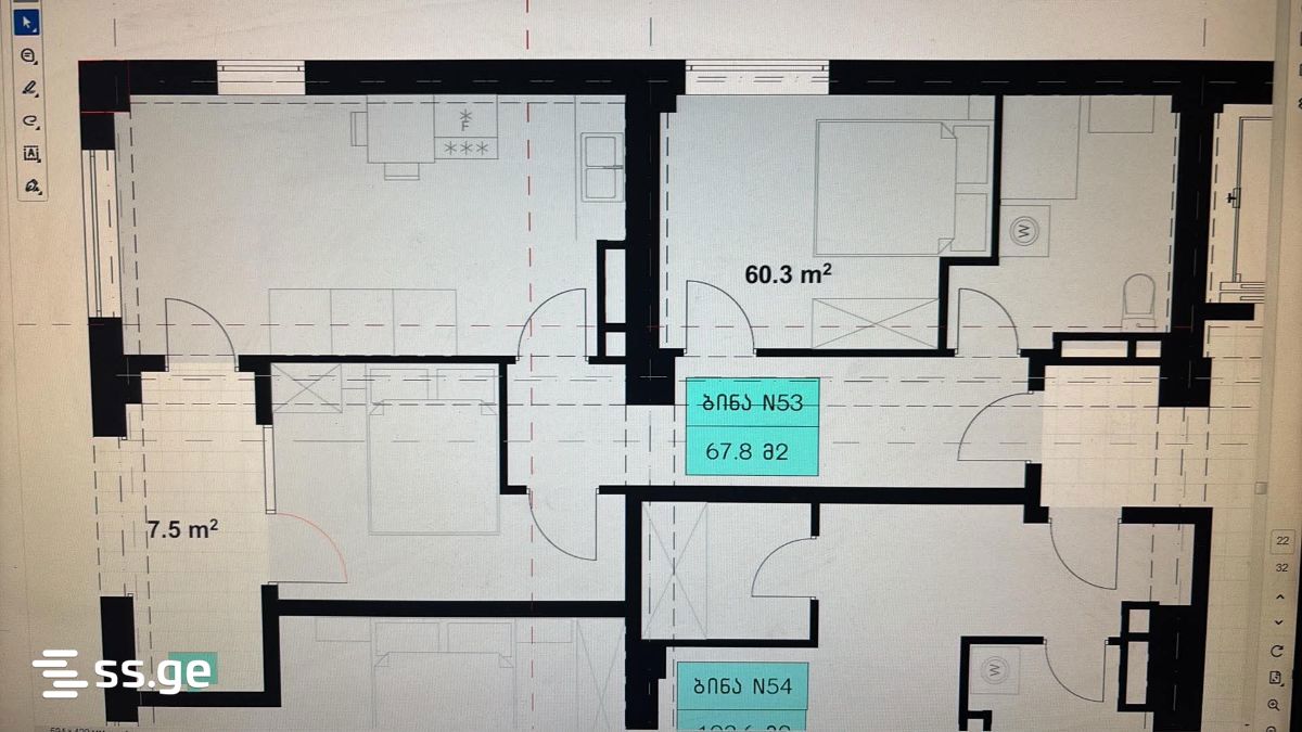 3 room Flat For Sale. Saburtalo - Ansicht 2
