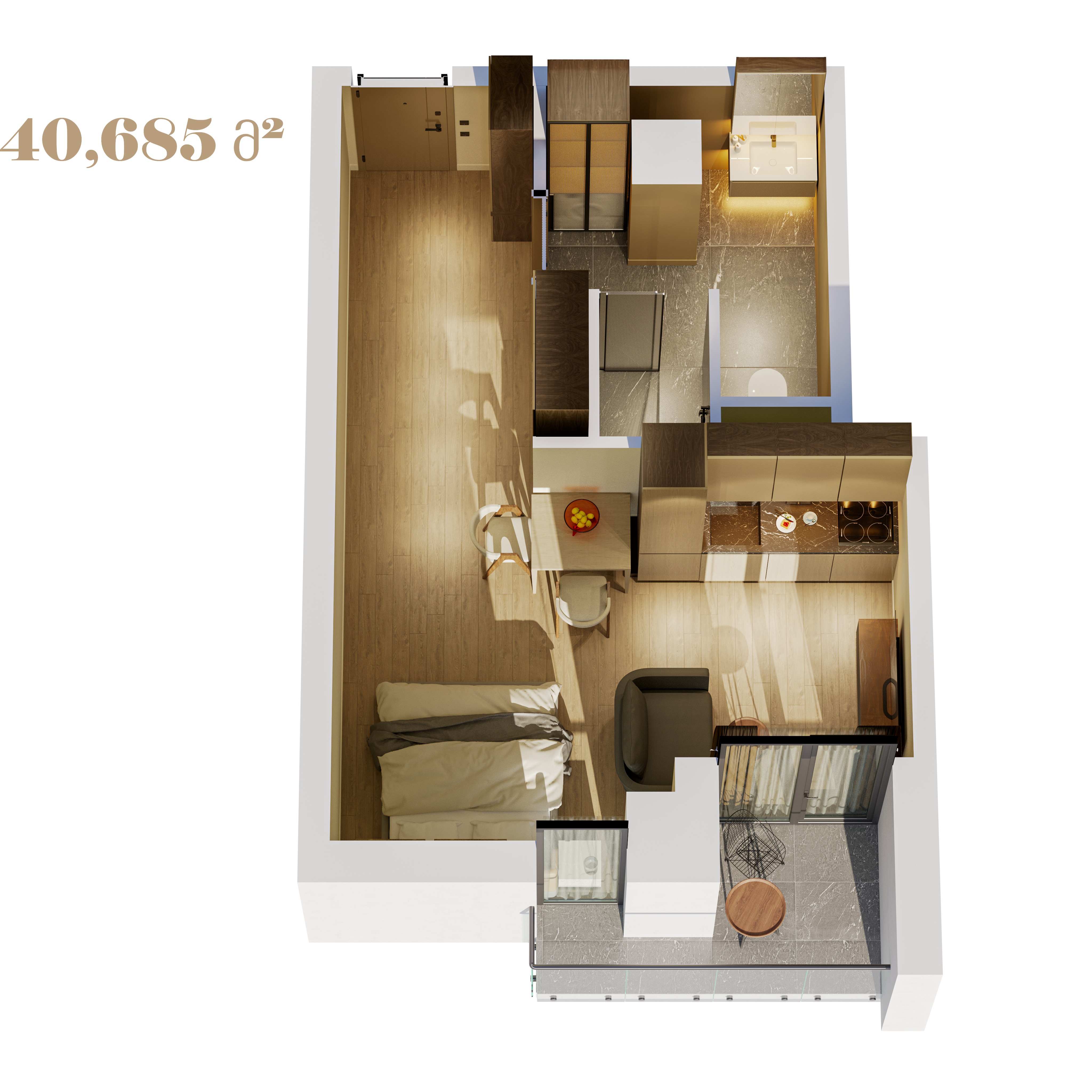 1 Room Flat For Sale view 1