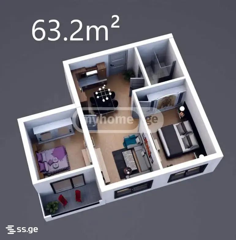3 Room Flat For Sale, 1 of 2