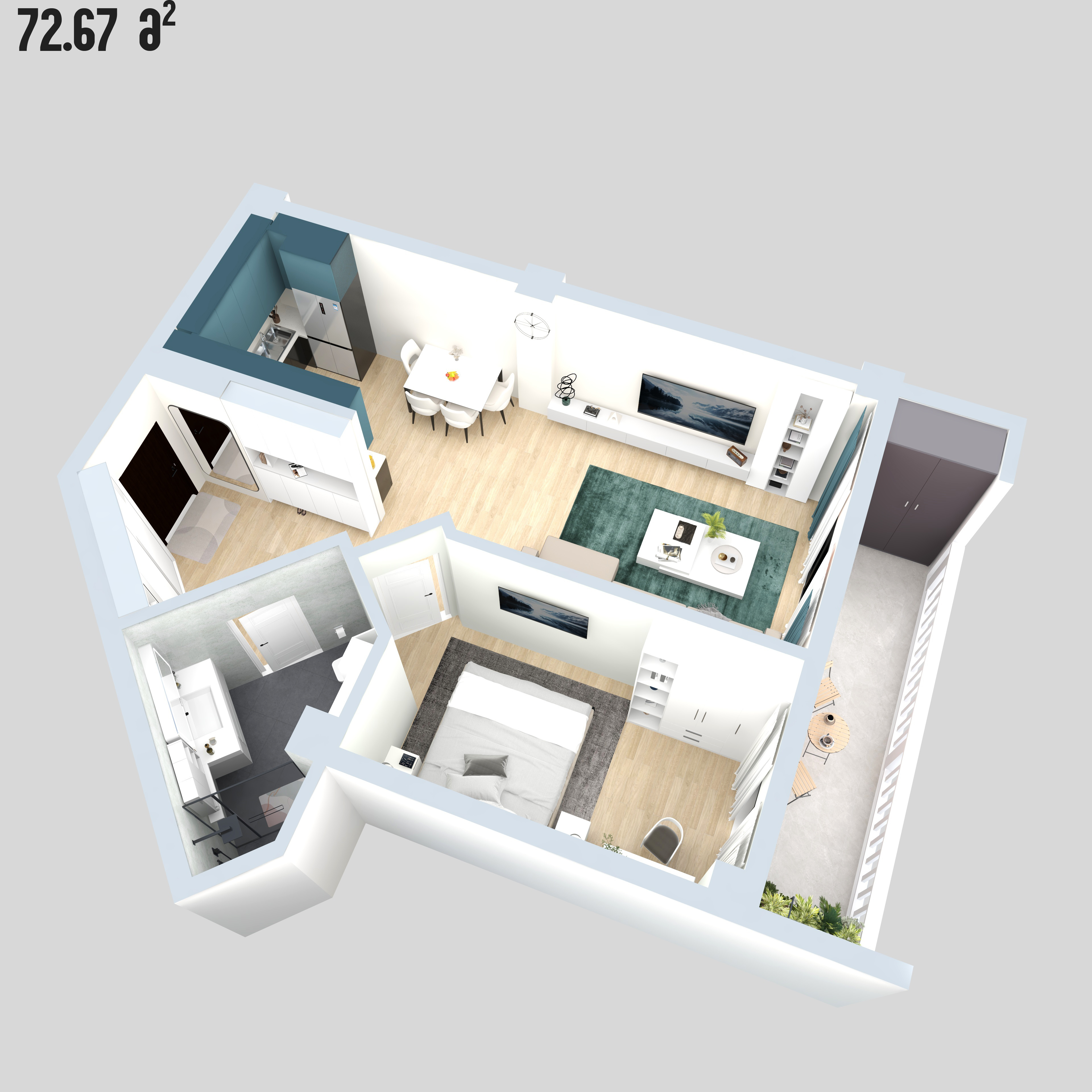 2 Room Flat For Sale view 2