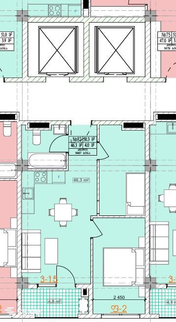 3 Room Flat For Sale view 2