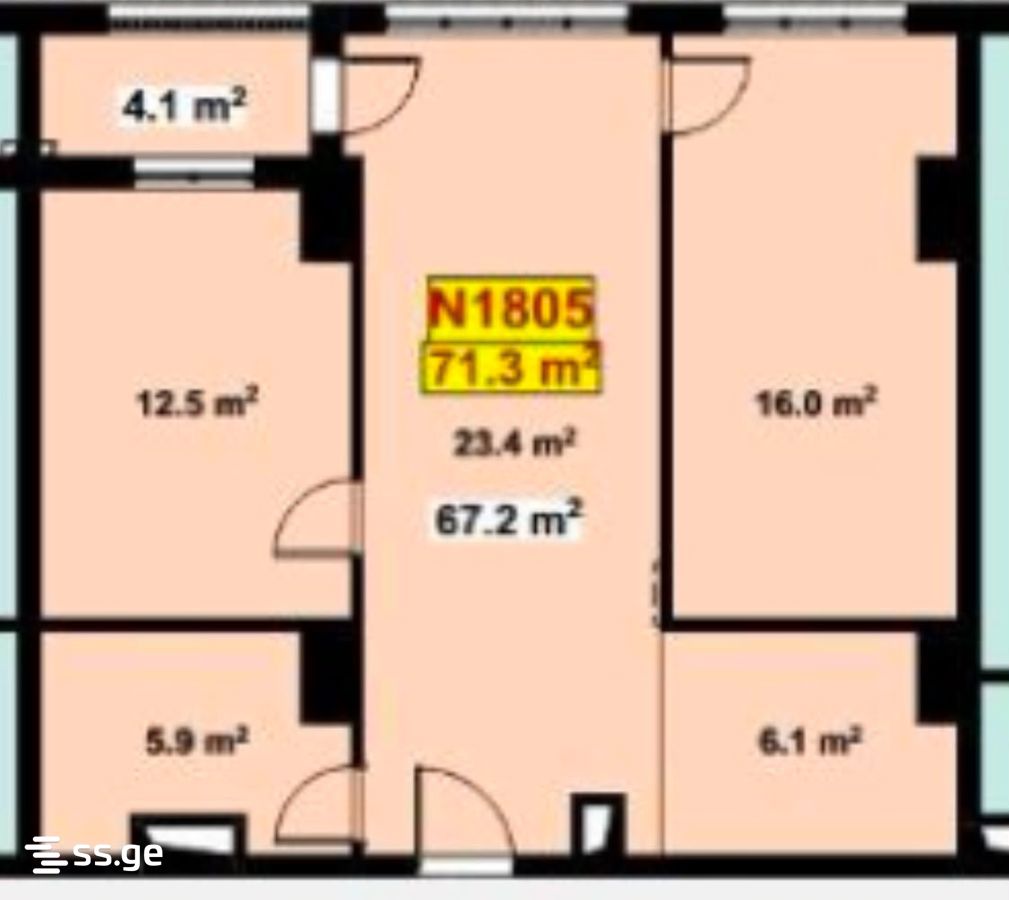 3 Room Flat For Sale view 1