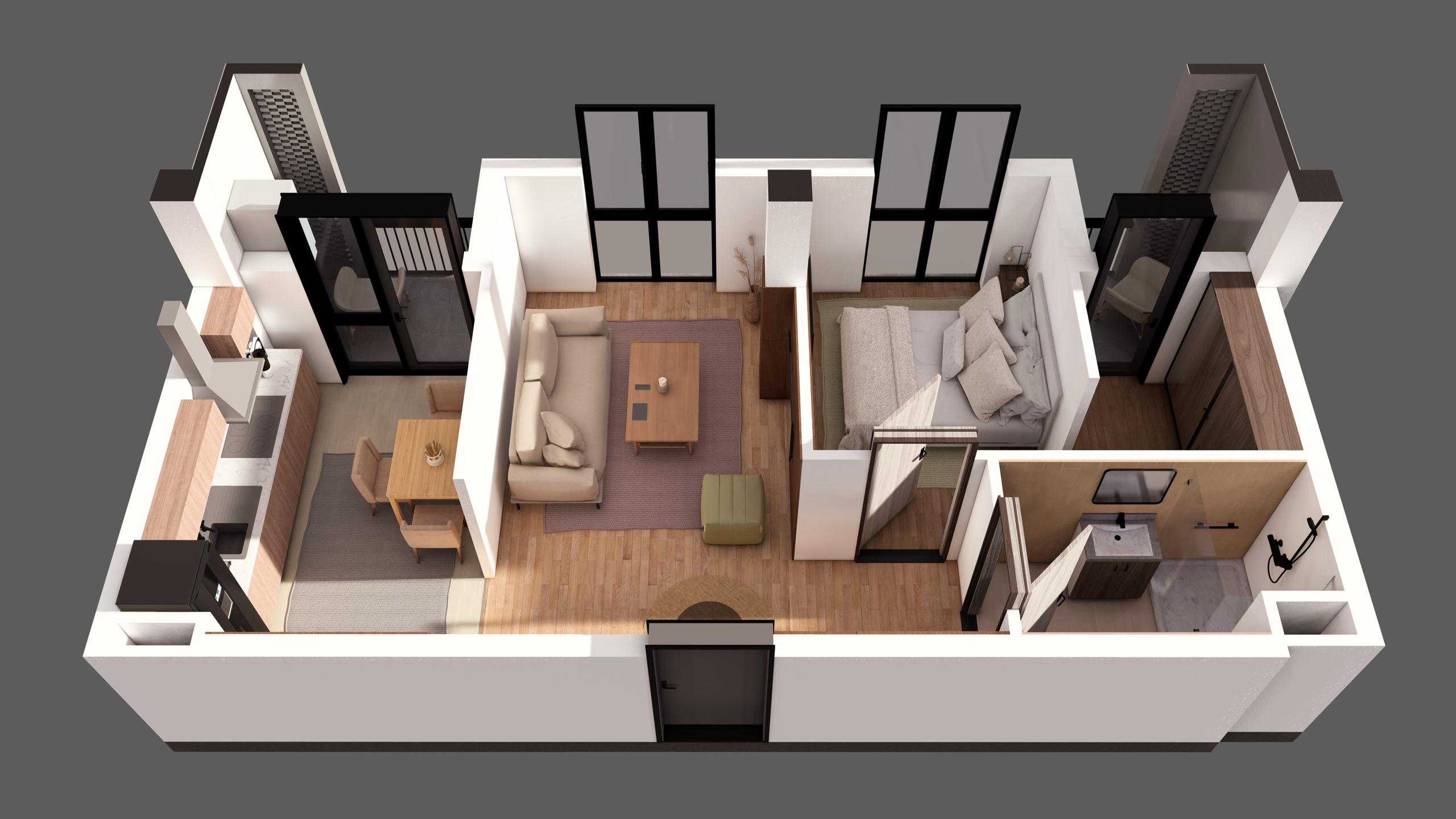 2 Room Flat For Sale view 3