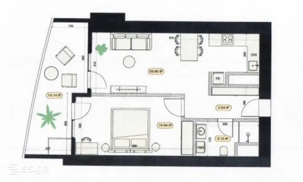 2 Room Flat For Sale view 3
