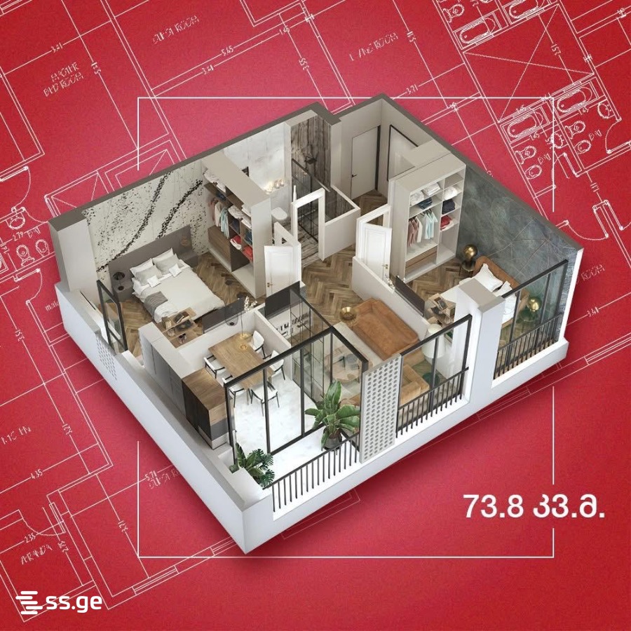 3 room Flat For Sale. Samgori - Ansicht 2