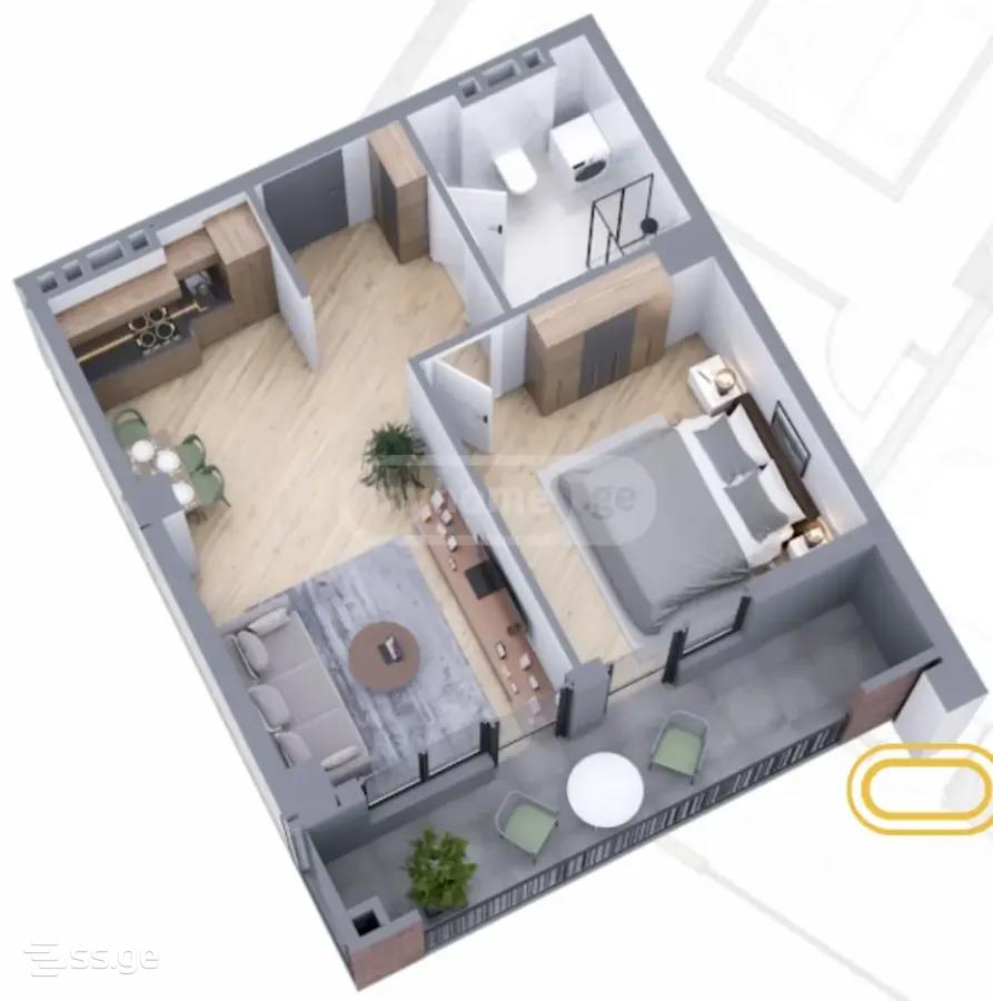 2 Room Flat For Sale view 3