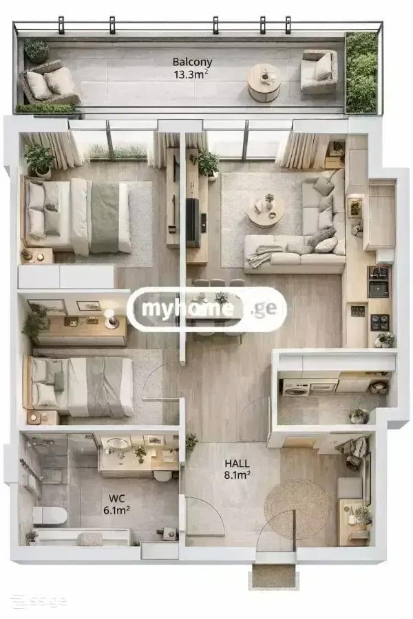 3 Room Flat For Sale view 1