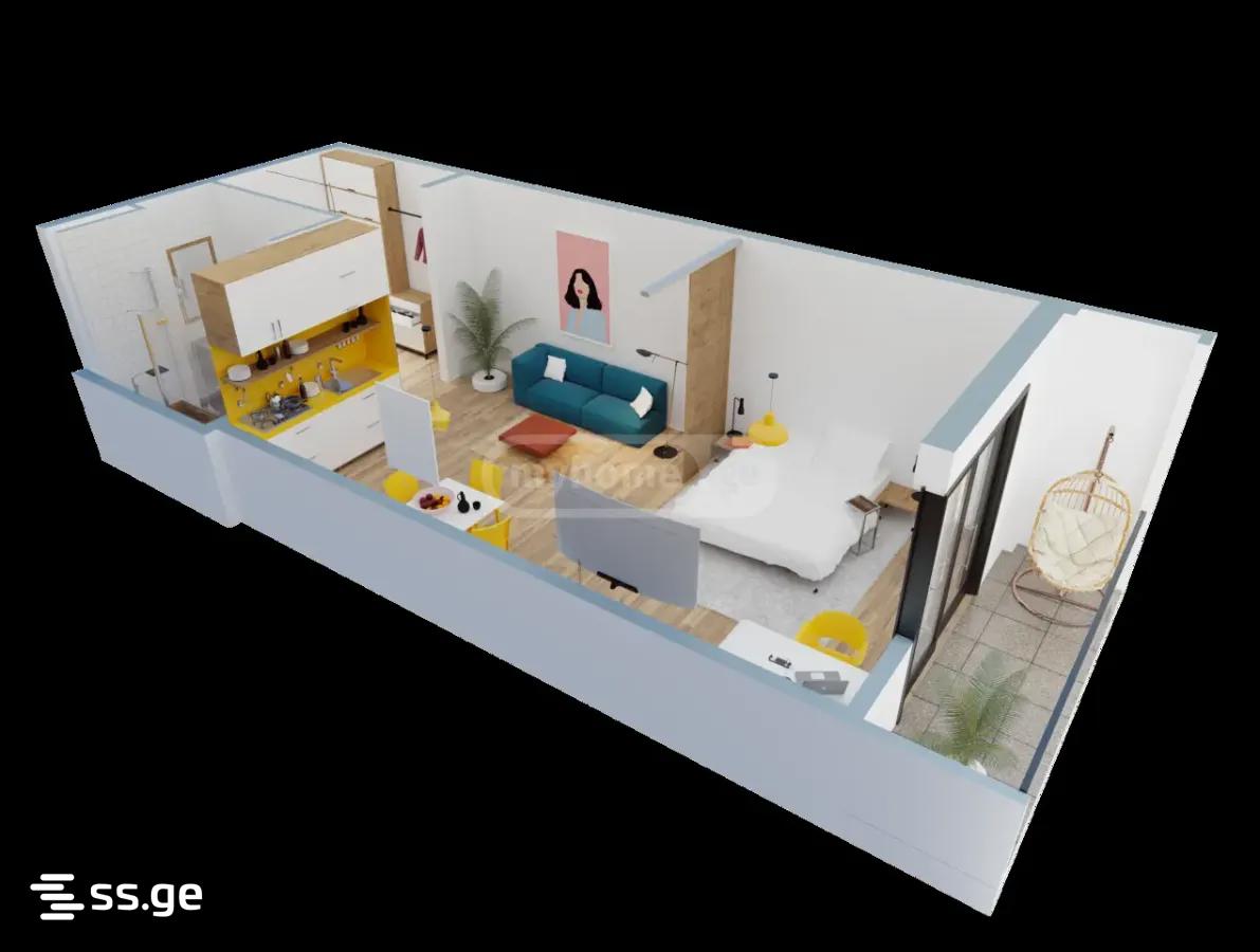 1 Room Flat For Sale view 2