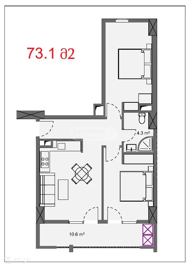 3 room Flat For Sale. Digomi - Bild 2