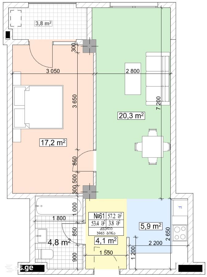 2 Room Apartment For Sale view 13