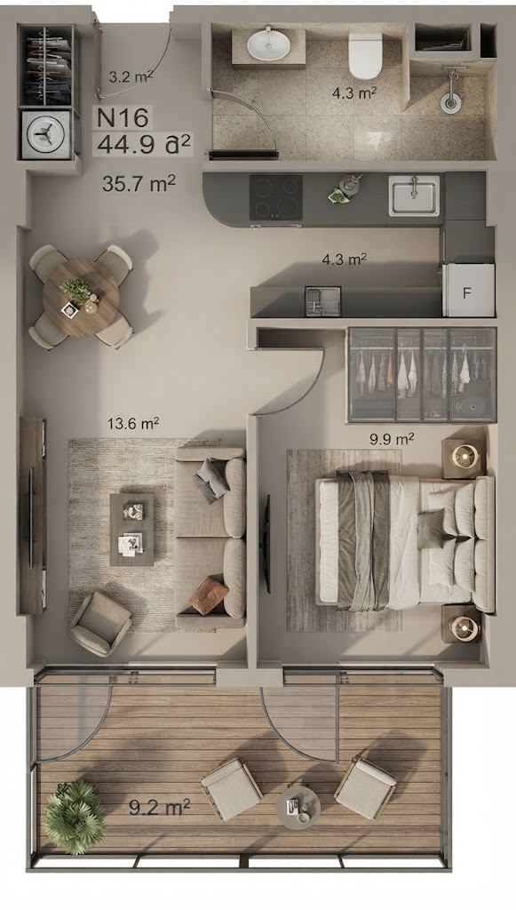 2 Room Flat For Sale view 1