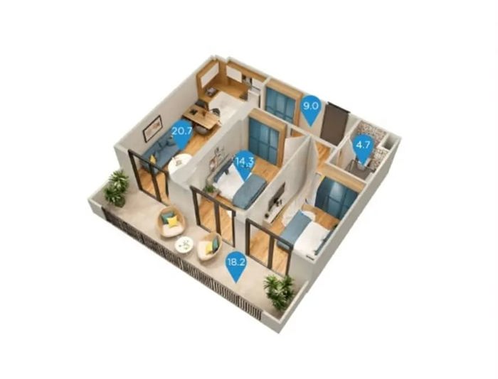 3 room Flat For Sale. Isani  - picture #1