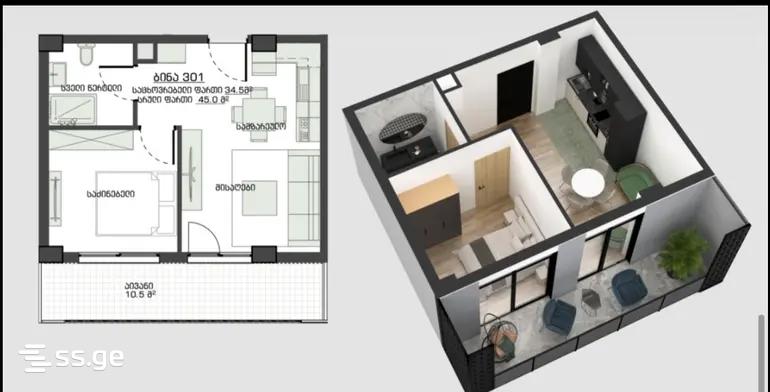 2 Room Flat For Sale view 2