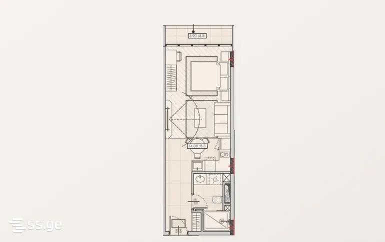 Продажа 1-комната Квартира view 4
