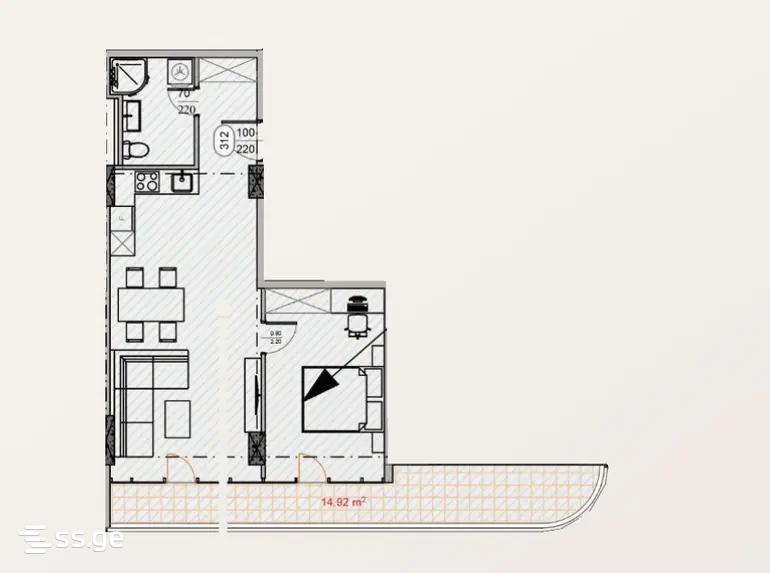 2 Room Flat For Sale view 1