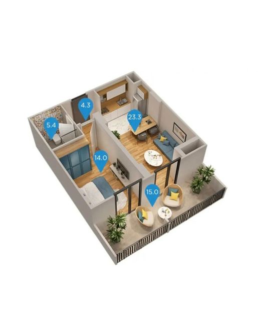 2 room Flat For Sale. Mukhiani  - picture #1