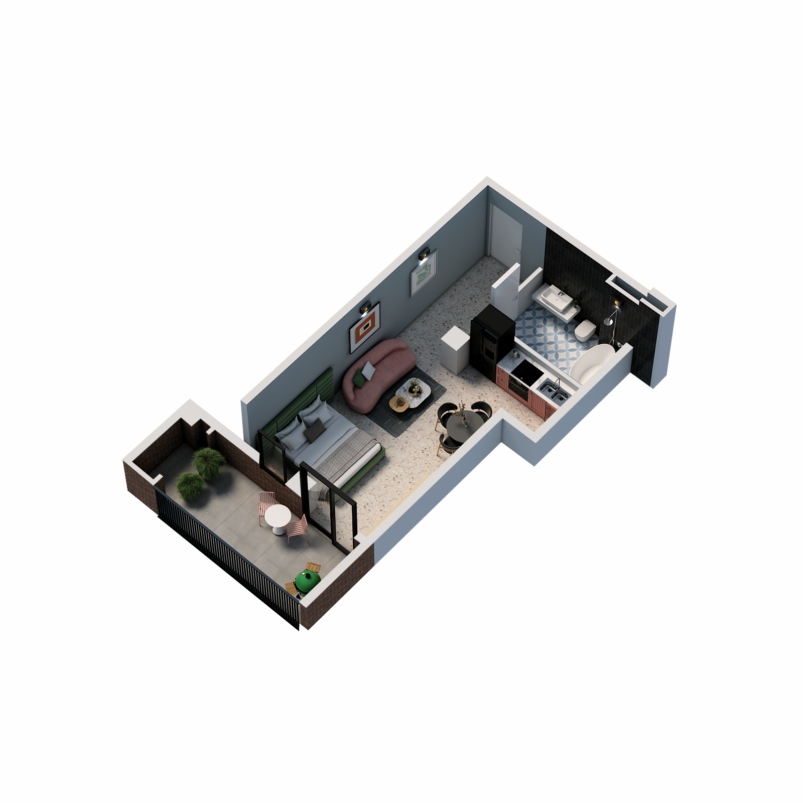 1 Room Flat For Sale view 1