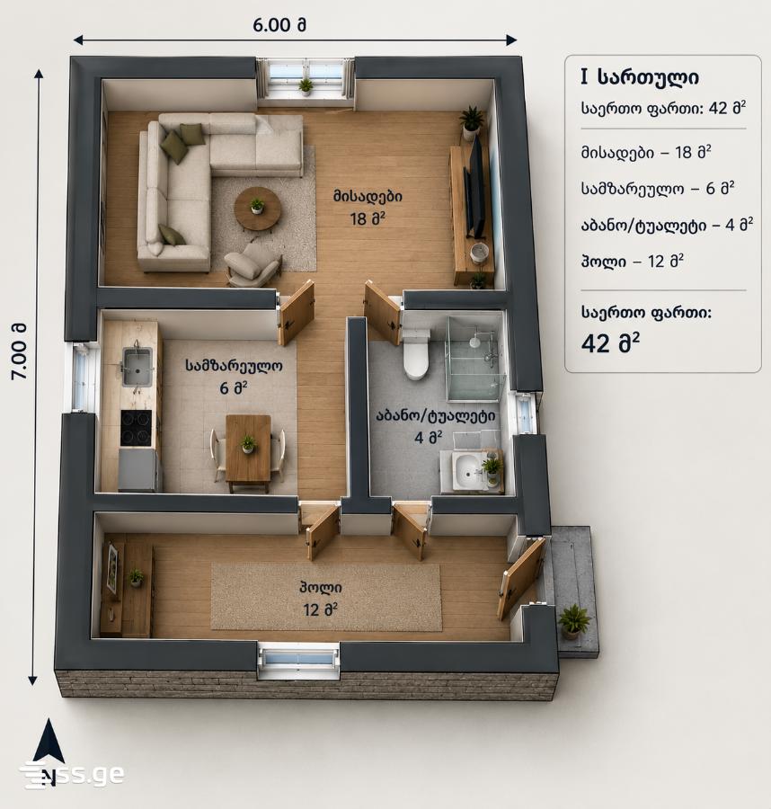 2 Room Private House For Sale view 3